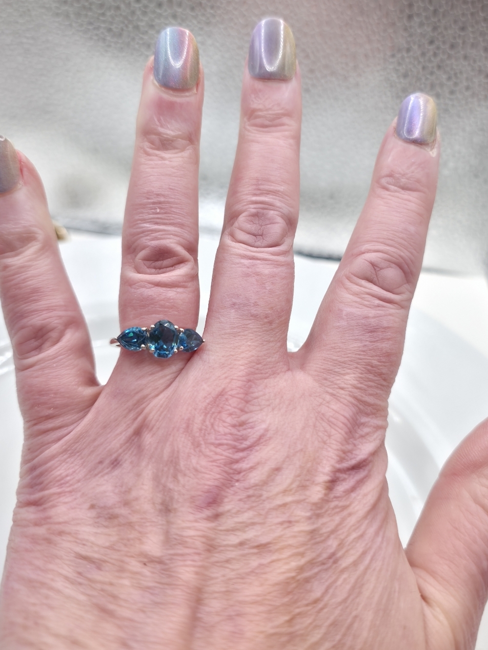 Splendid London Blue Topaz Trilogy Ring - Picture 8 of 8